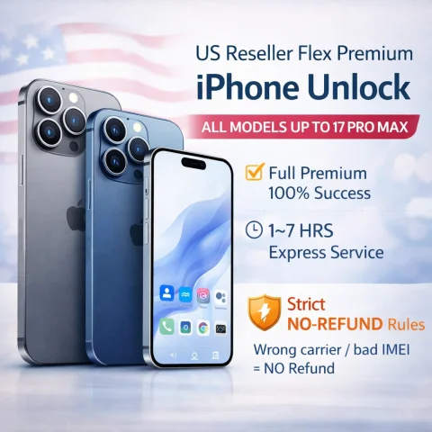 US Reseller Flex Premium – iPhone Unlock (All Models up to 17 Pro Max)