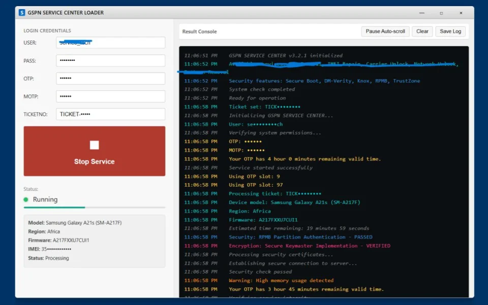 Rent a GSPN Account (Samsung IMEI/FRP) – Full API Access + Web Panel (Admin/Reseller/User)